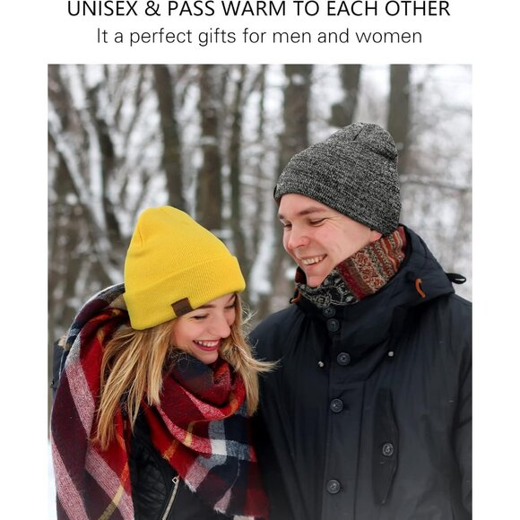 Men and Women Deepskyblue Acrylic Stretchy Daily Knit Warm Winter Beanie Hats - Picture 5 of 7